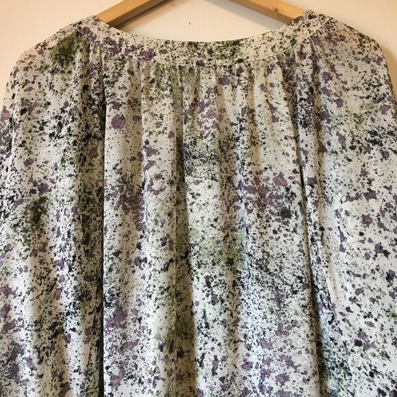 Kensie Abstract Paint Splatter Dolman Sleeve Blouse - Picture 6 of 15